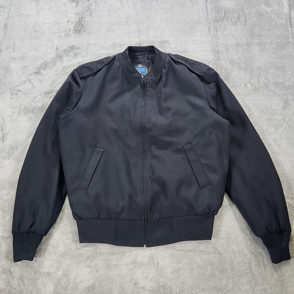 Neptune Garment‎ Co Jacket Mens 40 Black Wool Bomber Quilted Lined Workwear Zip